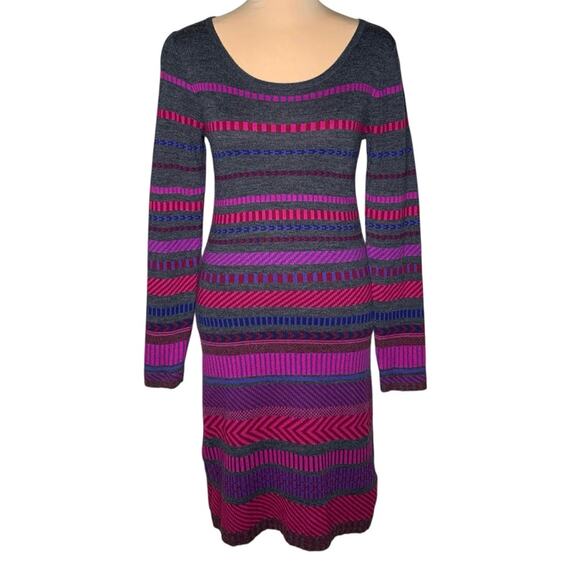 Krimson Klover Dresses & Skirts - Krimson Klover Tallchief Sweater Dress XS Wool Silk Fair Isle Chevron Stripe